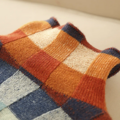 Solérie™ | Retro Check Knit Sweater