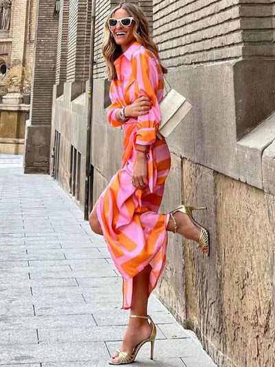 Darelise™ | Striped Wrap Midi Dress