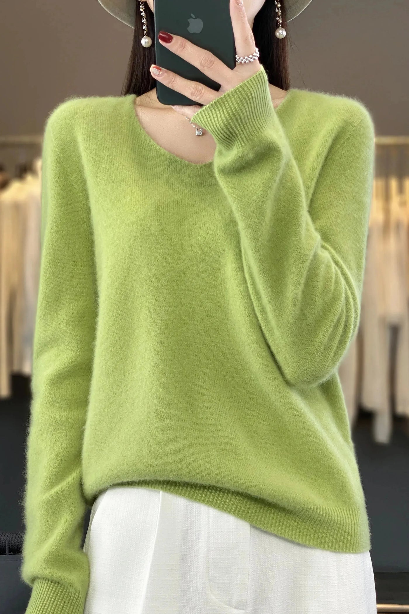 Lioraé™ | Soft V-Neck Cashmere Sweater