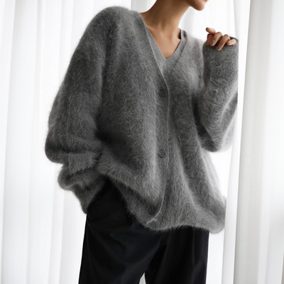 Liréane™ | Plush Mohair-Blend Cardigan
