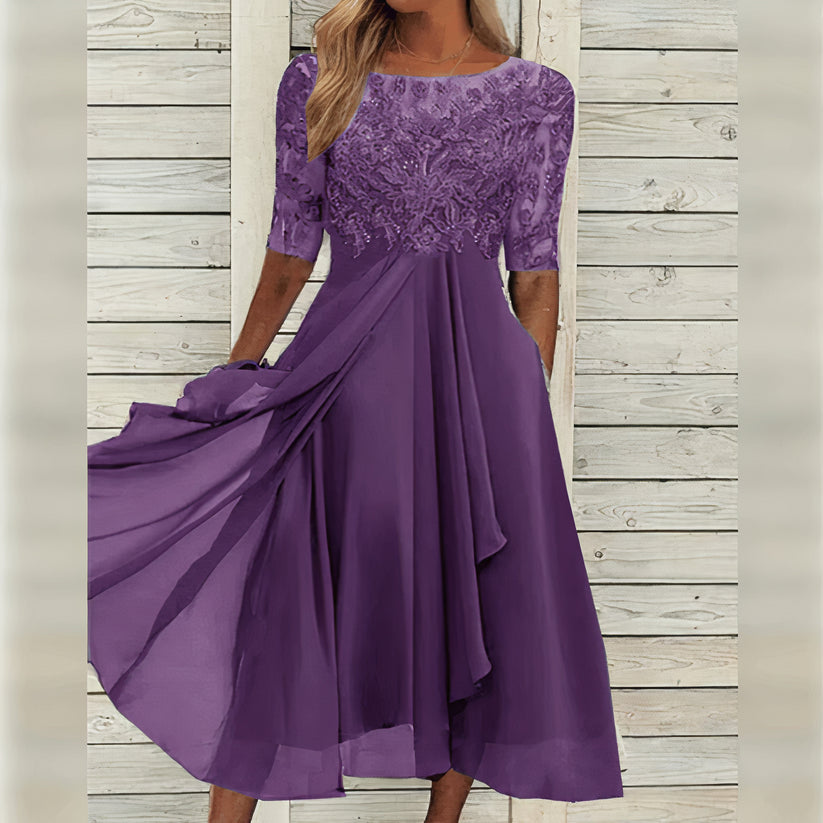 Zéphira™ | Elegant Lace Midi Dress