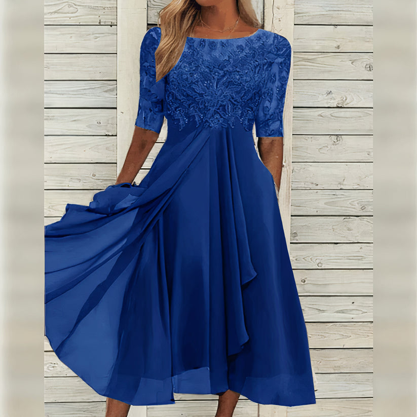 Zéphira™ | Elegant Lace Midi Dress