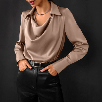 Mirelda™ | Elegant Drape-Neck Blouse