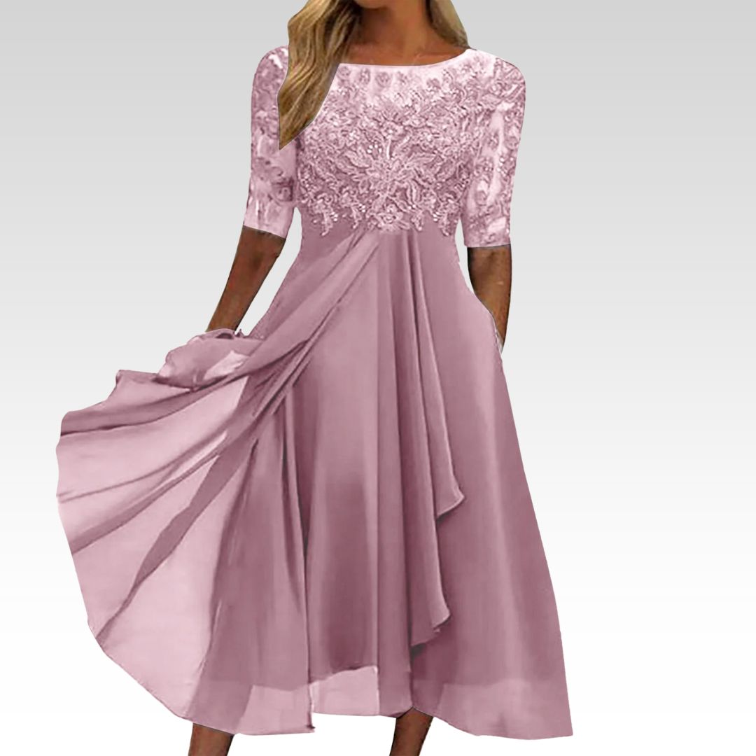 Zéphira™ | Elegant Lace Midi Dress
