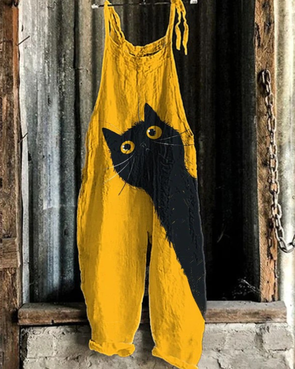 Césara™ | Cat Print Jumpsuit