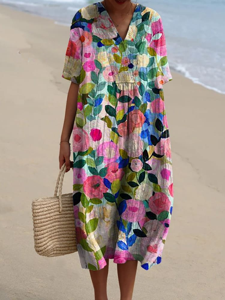 Esther™ | Spring Floral Garden Printed Dress