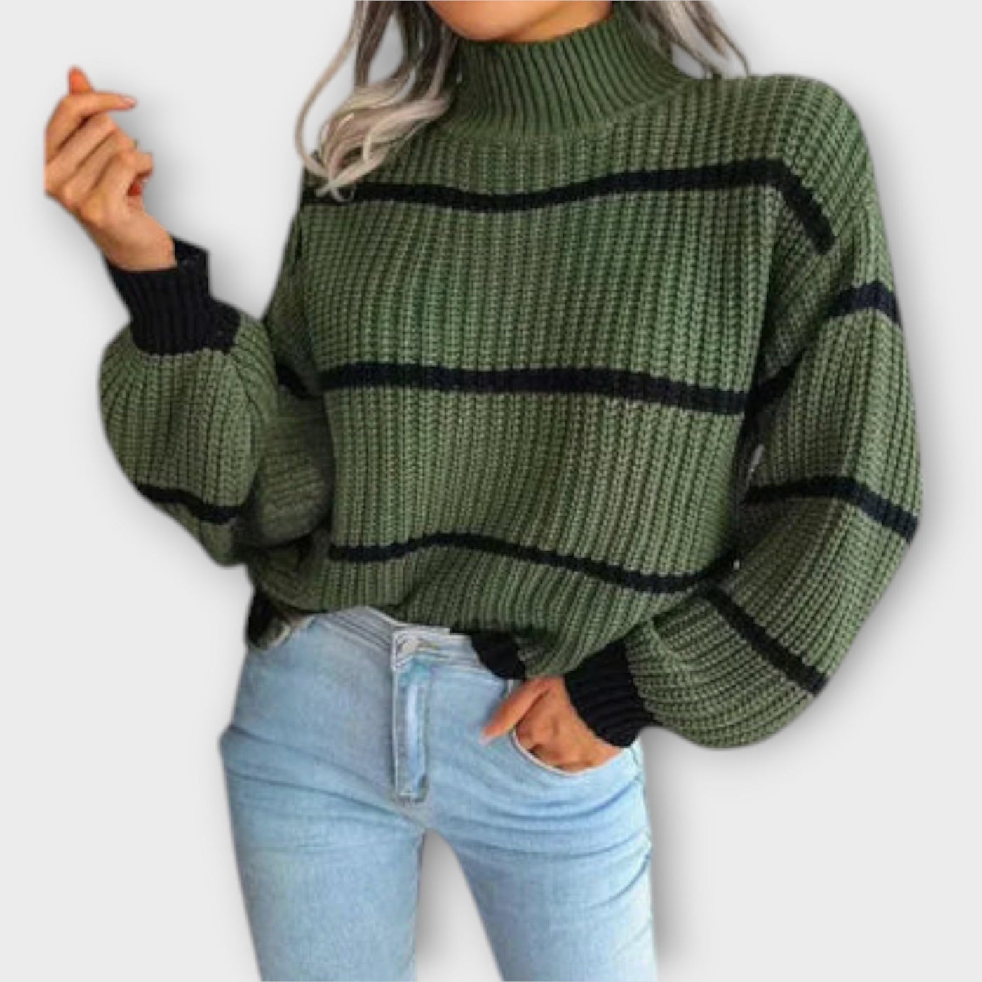 Ivy™ | Striped Chunky Knit Sweater