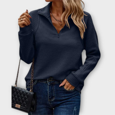 Mila™ | Ribbed Quarter-Zip Pullover