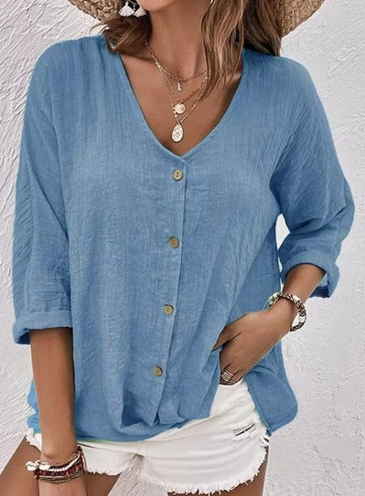 Lynora™ | Relaxed Linen Blouse
