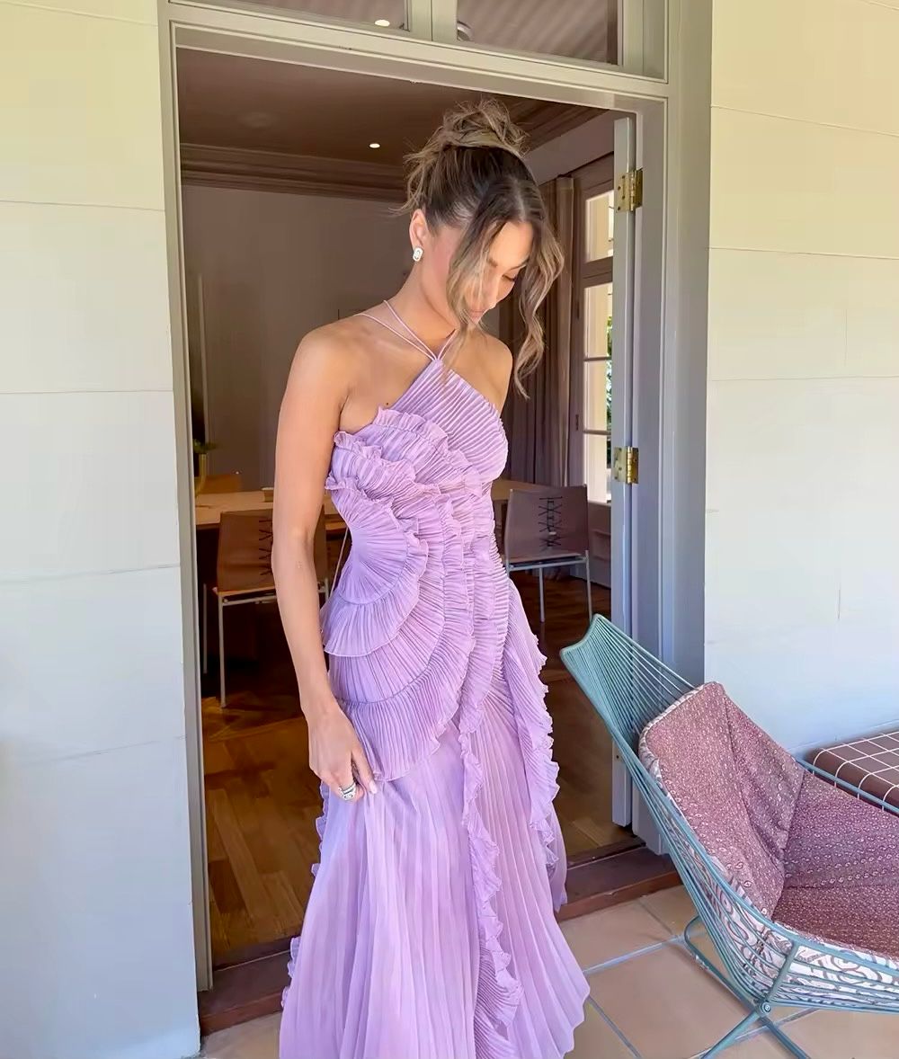 Brélyn™ | Ruffled Halter Pleated Dress
