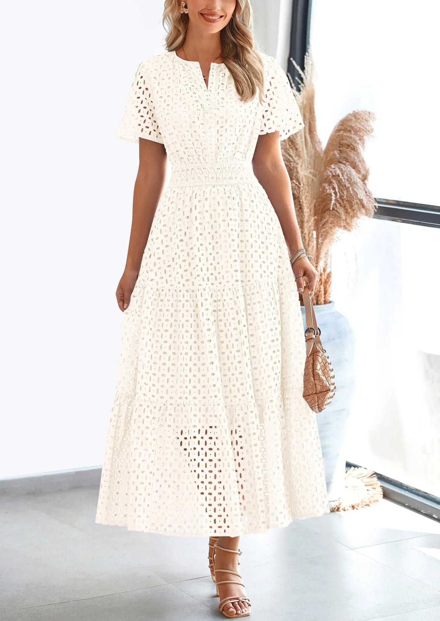 Remi™ | Eyelet Elegance Summer Dress