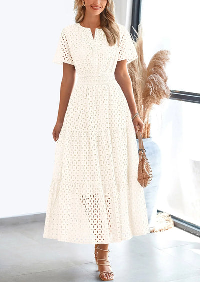 Remi™ | Eyelet Elegance Summer Dress