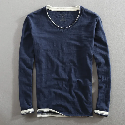 Ewan™ | Classic V-Neck Long Sleeve Tee