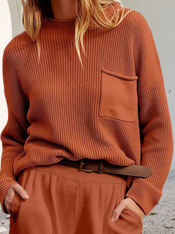 Adelisse™ | Relaxed Knit Pocket Sweater