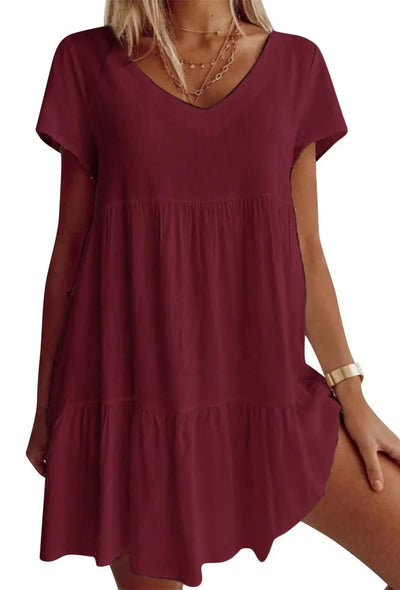 Chloe™ | Chic and Casual V-Neck Dress