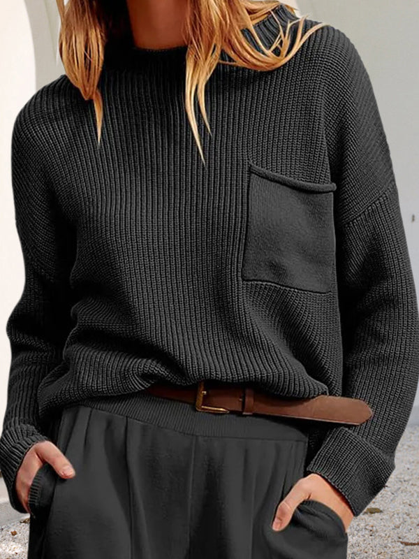 Adelisse™ | Relaxed Knit Pocket Sweater