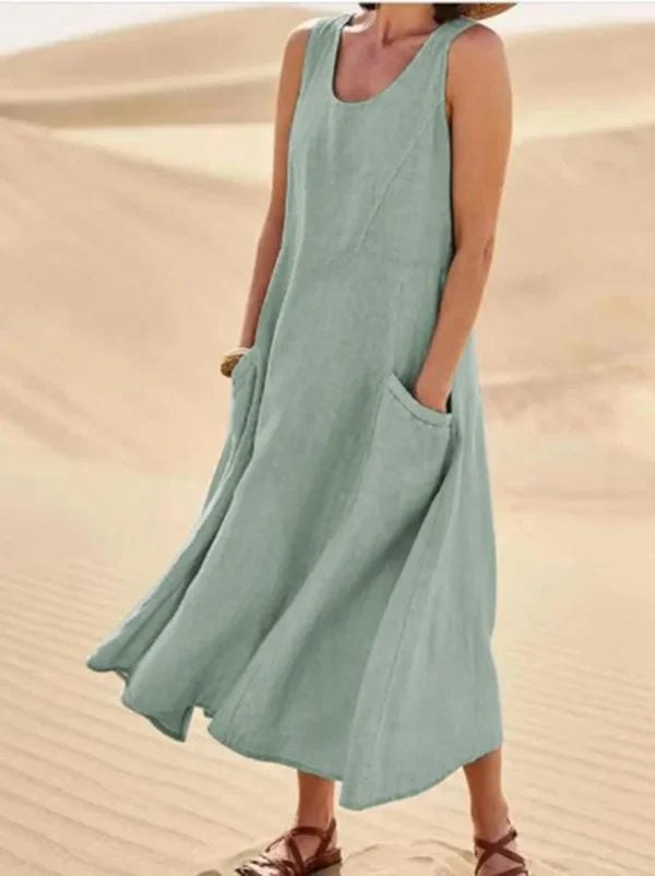 Serenya™ | Breezy Linen Pocket Dress