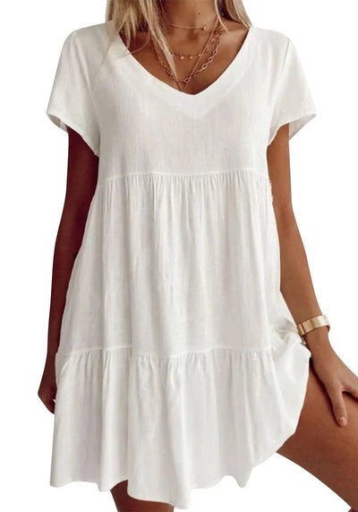 Chloe™ | Chic and Casual V-Neck Dress