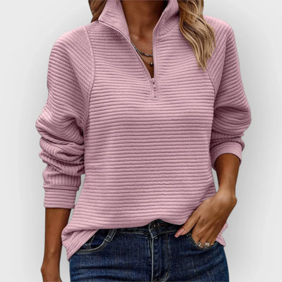 Mila™ | Ribbed Quarter-Zip Pullover