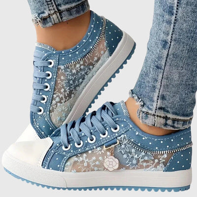 Doralyn™ | Floral Mesh Lace-Up Sneakers
