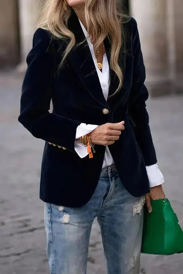 Naelise™ | Tailored Velvet Blazer