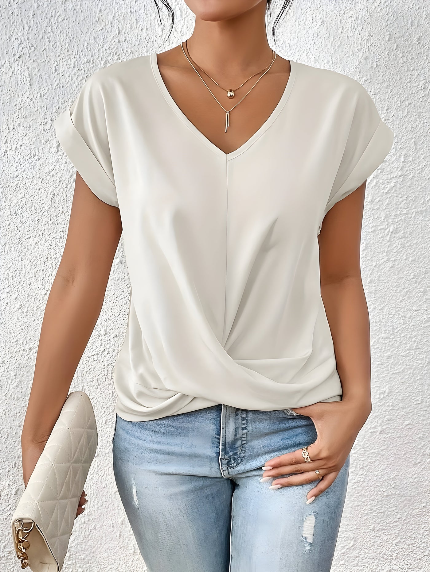 Naomi™ | V-Hals Twist Front Top