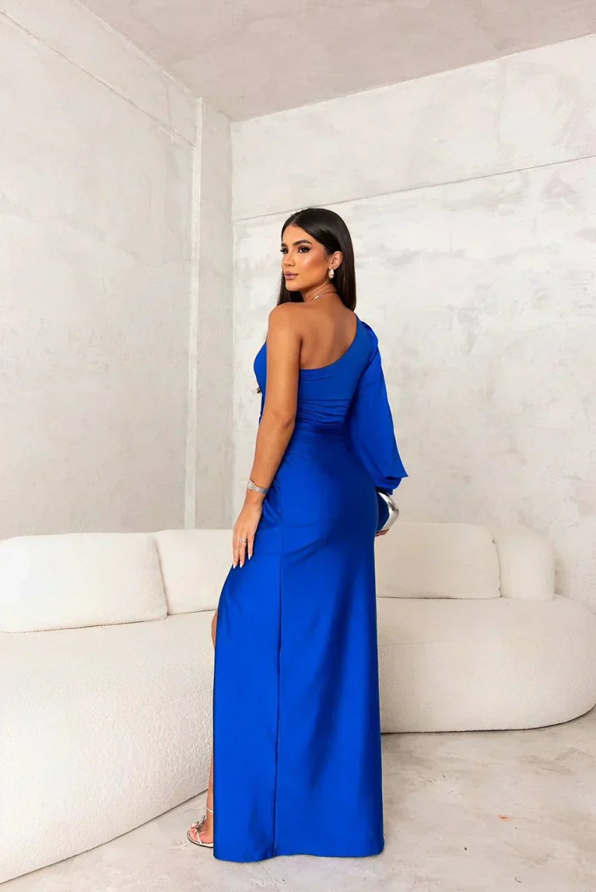 Selene™ | One-Shoulder Satin Evening Gown