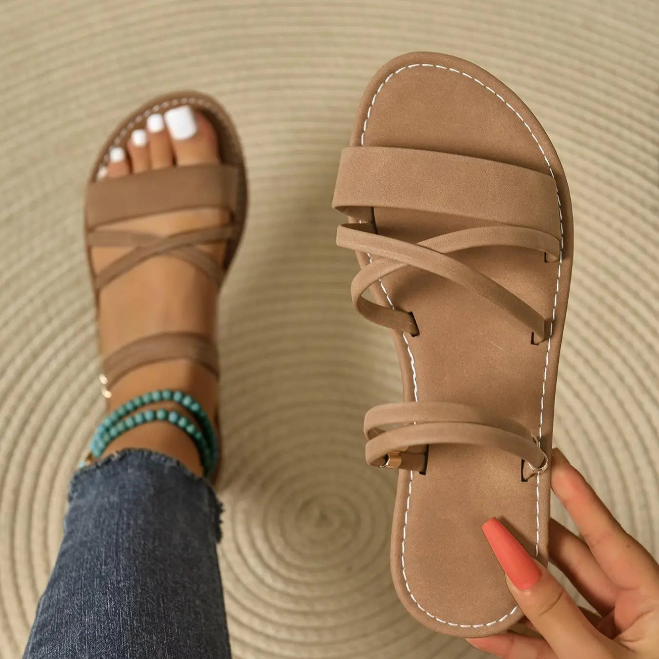Noralie™ | Minimalist Cross-Strap Sandals