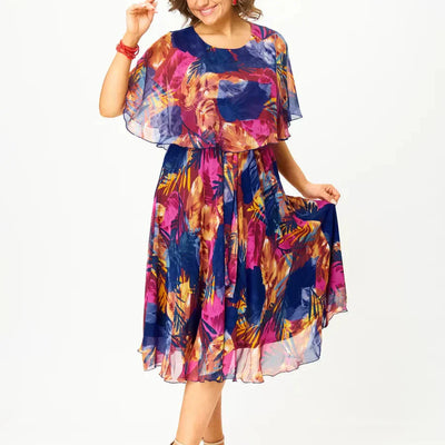 Daphnéa™ | Vibrant Flutter Midi Dress