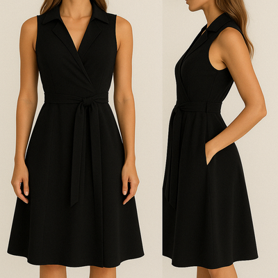 Orla™ | Sleeveless Wrap Midi Dress