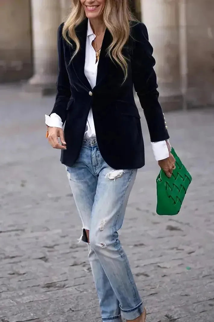 Naelise™ | Tailored Velvet Blazer