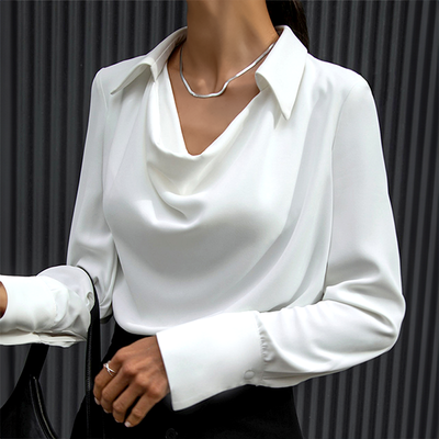 Mirelda™ | Elegant Drape-Neck Blouse