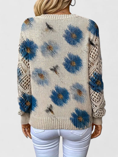 Joviane™ | Vintage Floral Knit Sweater