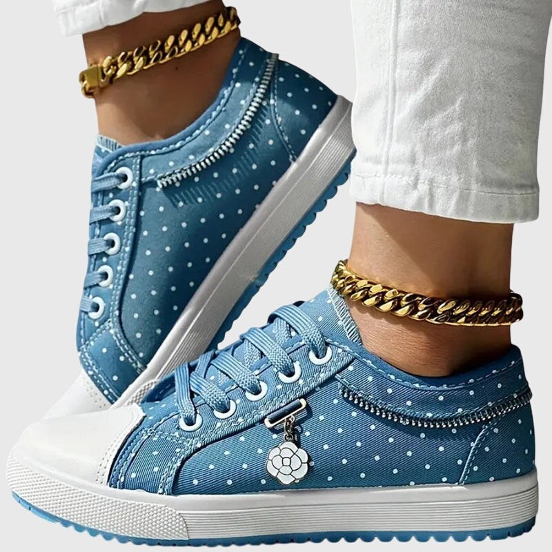 Delycia™ | Floral Lace Denim Sneakers