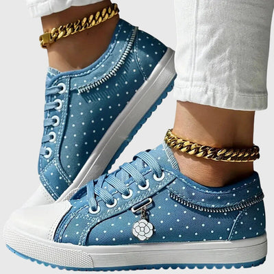 Delycia™ | Floral Lace Denim Sneakers