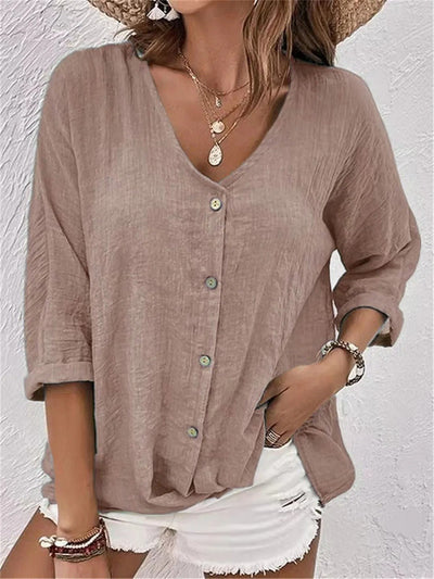 Lynora™ | Relaxed Linen Blouse