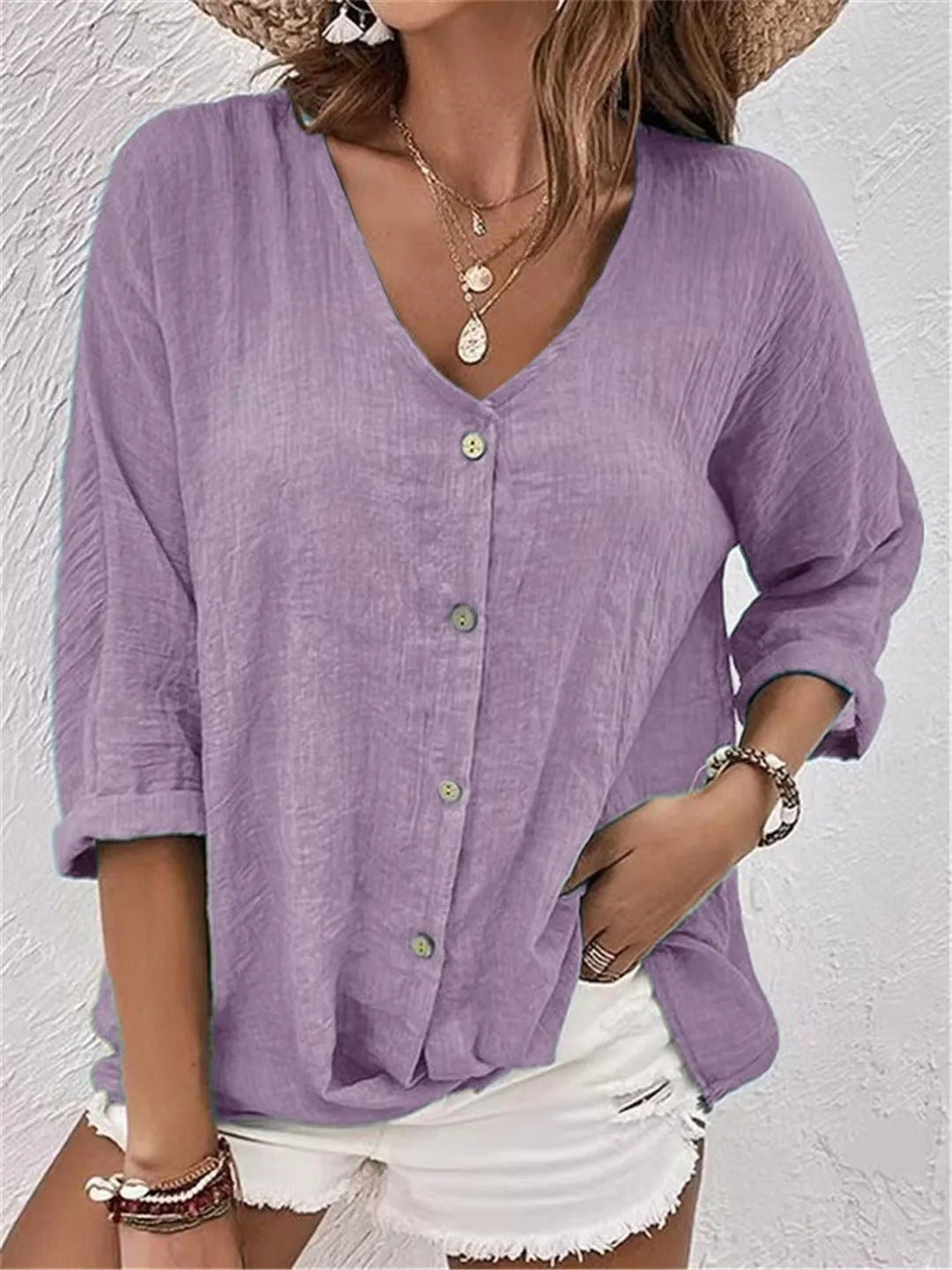 Lynora™ | Relaxed Linen Blouse