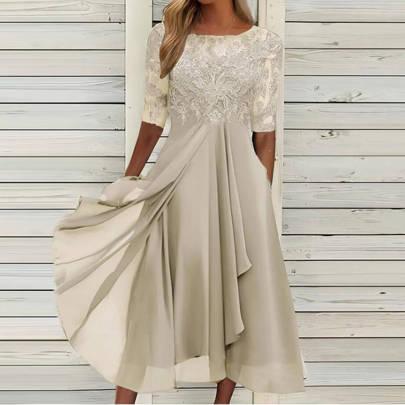 Zéphira™ | Elegant Lace Midi Dress