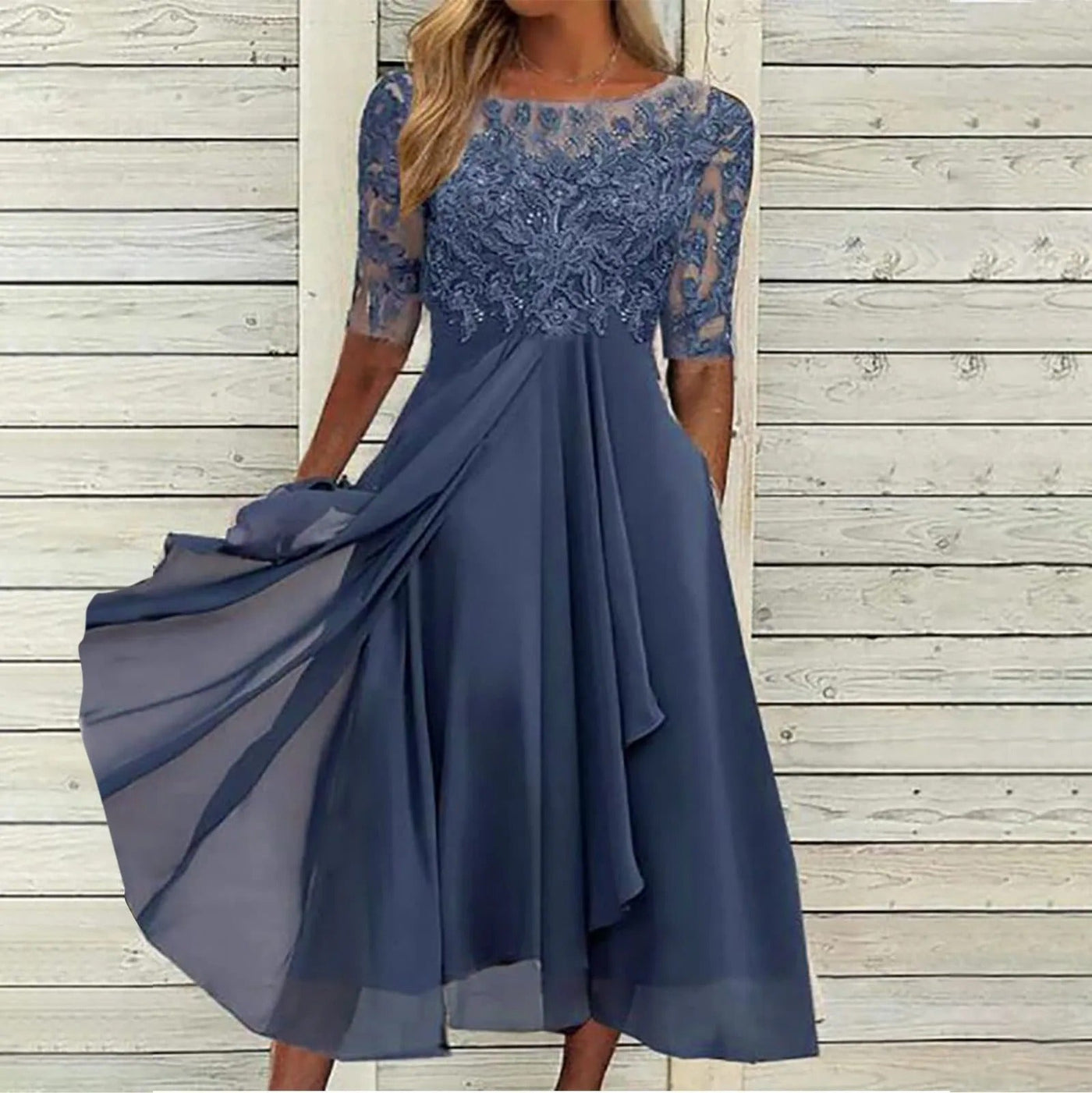 Zéphira™ | Elegant Lace Midi Dress