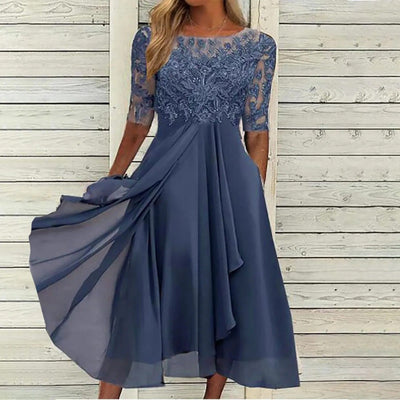 Zéphira™ | Elegant Lace Midi Dress