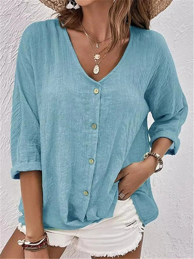 Lynora™ | Relaxed Linen Blouse