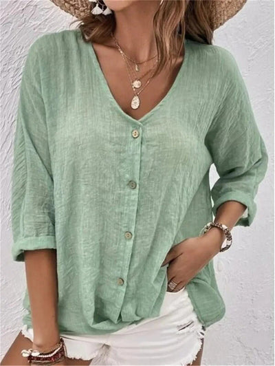 Lynora™ | Relaxed Linen Blouse