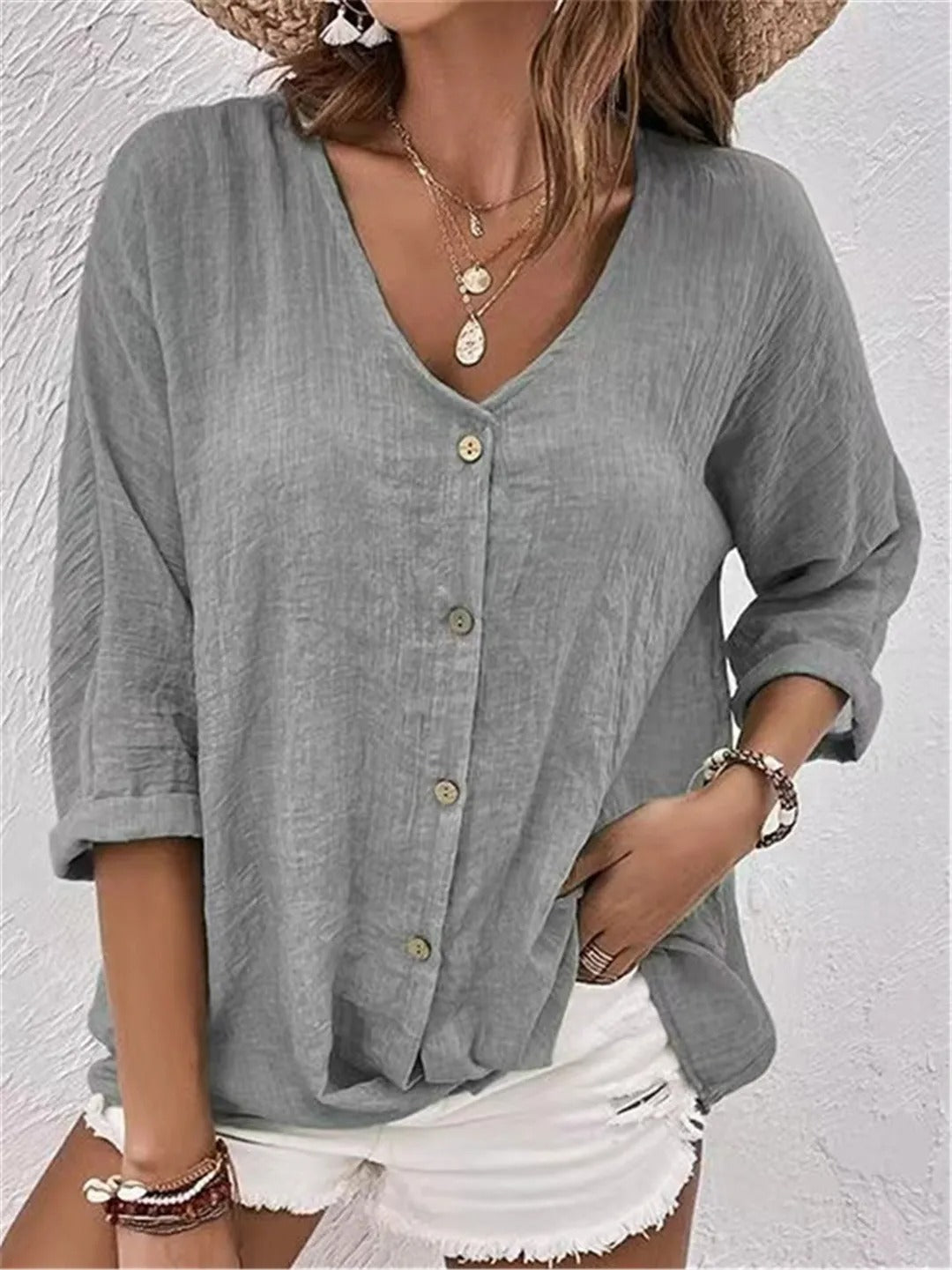 Lynora™ | Relaxed Linen Blouse