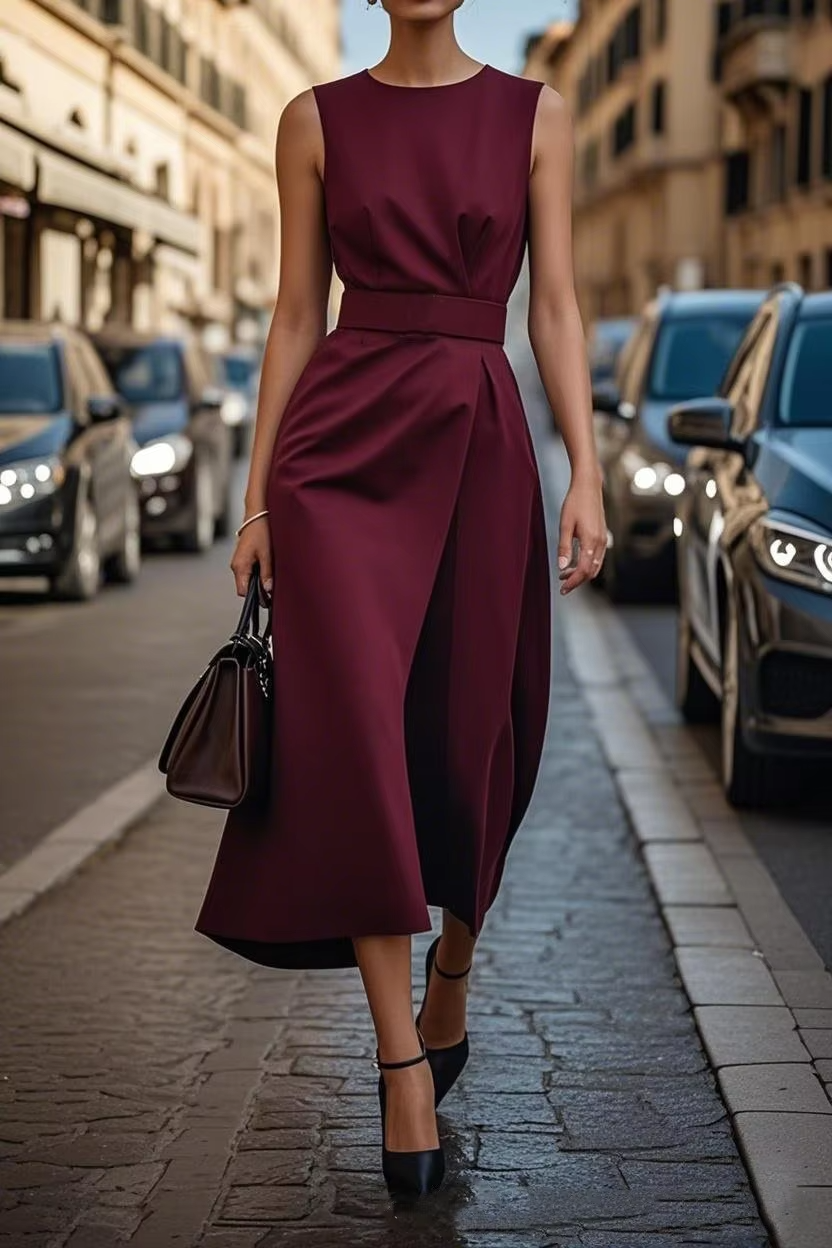 Ysabel™ | Timeless Sleeveless Belted Dress