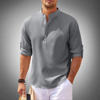 Maëlan™ | Textured Henley Collar Shirt