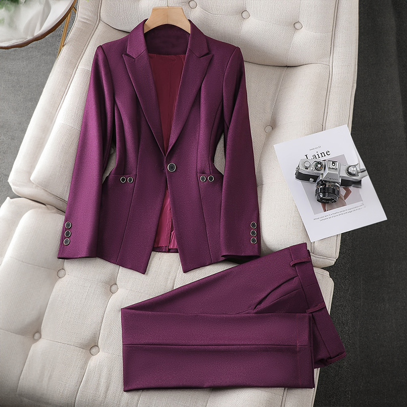 Lyra™ | Women’s Plain Blazer and Pants Set