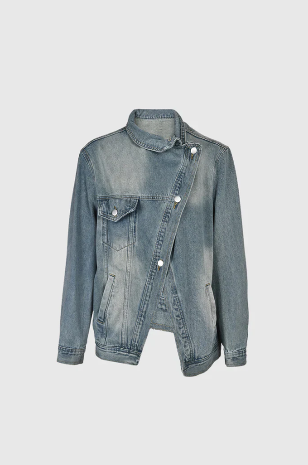 Emberly™ | Oversized Asymmetric Denim Jacket