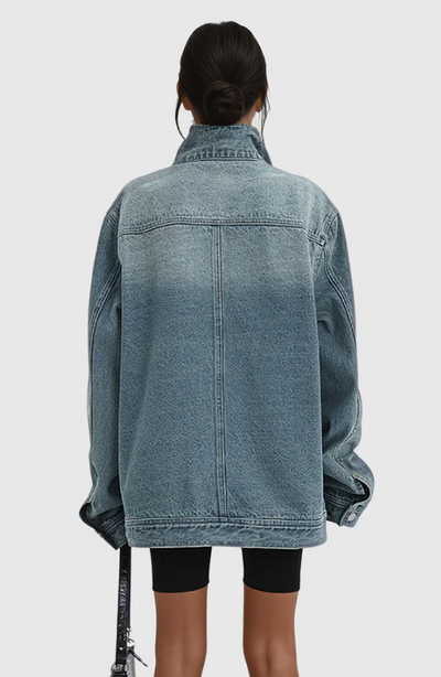 Emberly™ | Oversized Asymmetric Denim Jacket