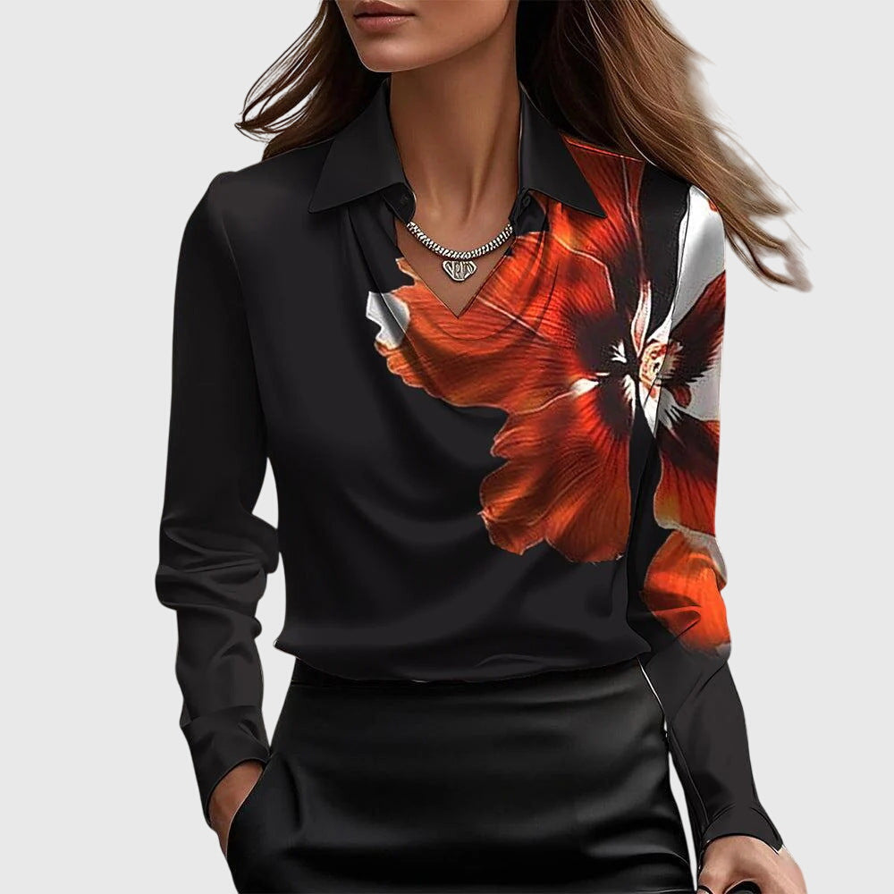 Isélis™ | Women’s Elegant Floral Print Blouse