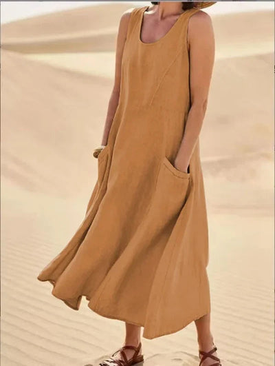 Serenya™ | Breezy Linen Pocket Dress